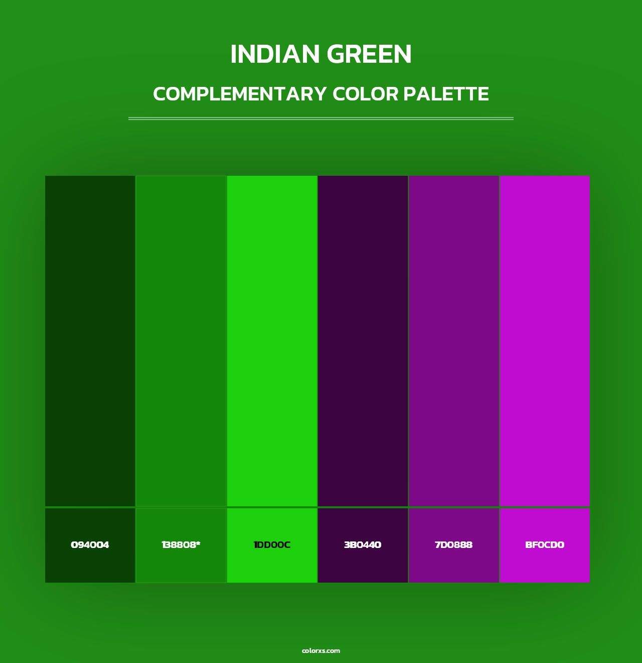 Indian Green - Complementary Color Palette