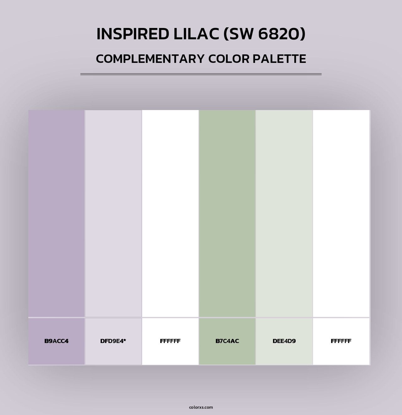Inspired Lilac (SW 6820) - Complementary Color Palette