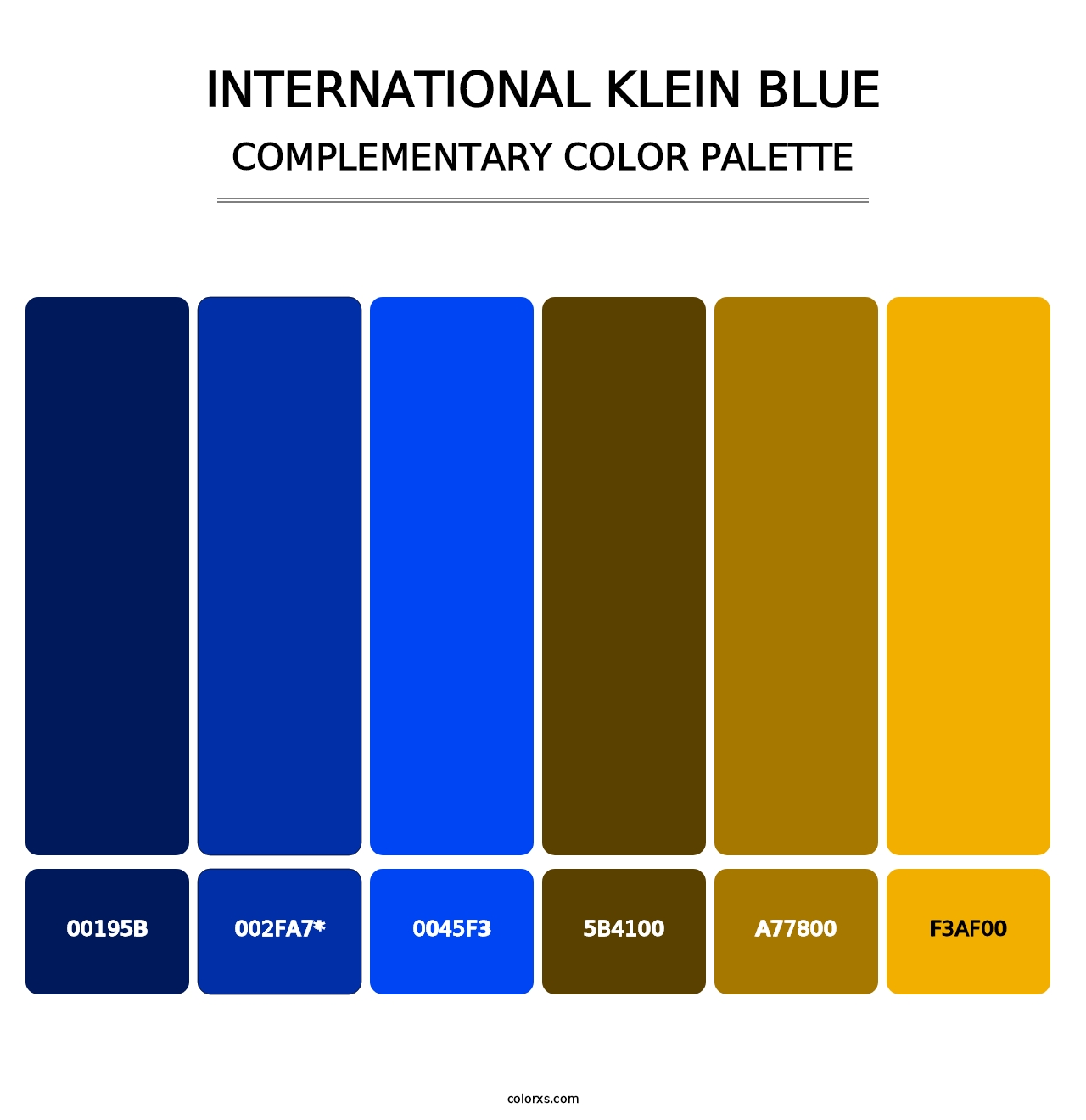 International Klein Blue - Complementary Color Palette
