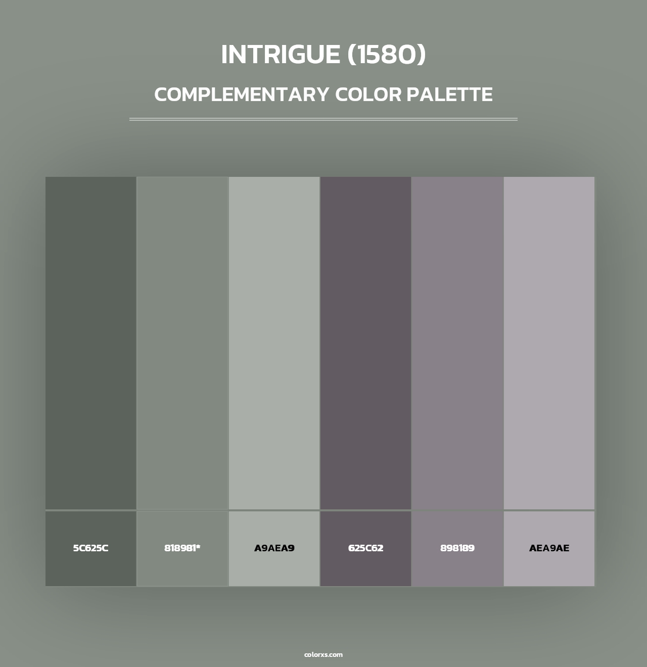 Intrigue (1580) - Complementary Color Palette
