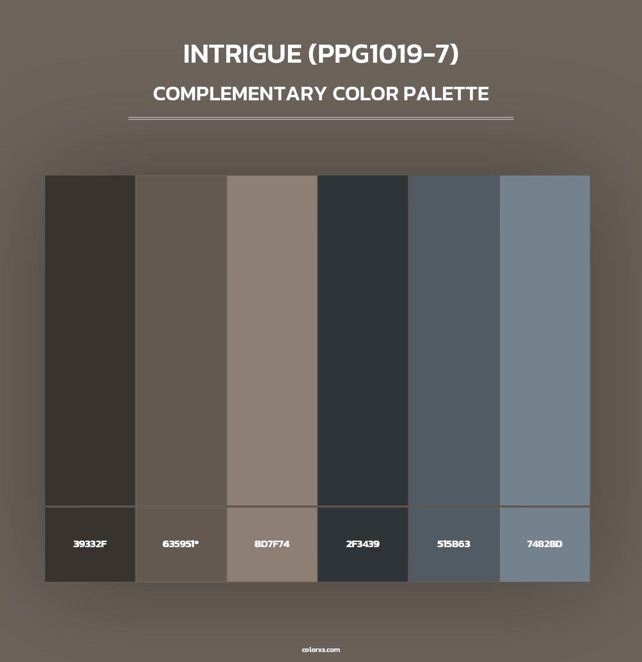 Intrigue (PPG1019-7) - Complementary Color Palette