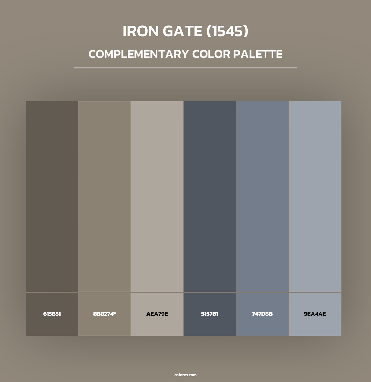 Iron Gate (1545) - Complementary Color Palette