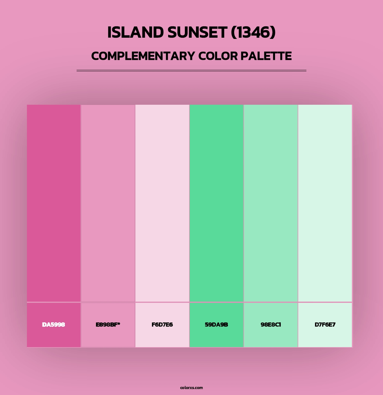 Island Sunset (1346) - Complementary Color Palette