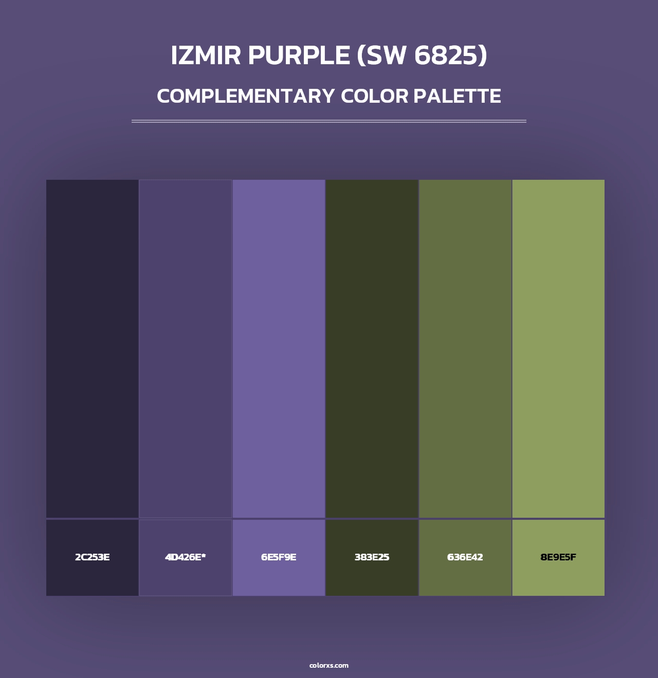 Izmir Purple (SW 6825) - Complementary Color Palette