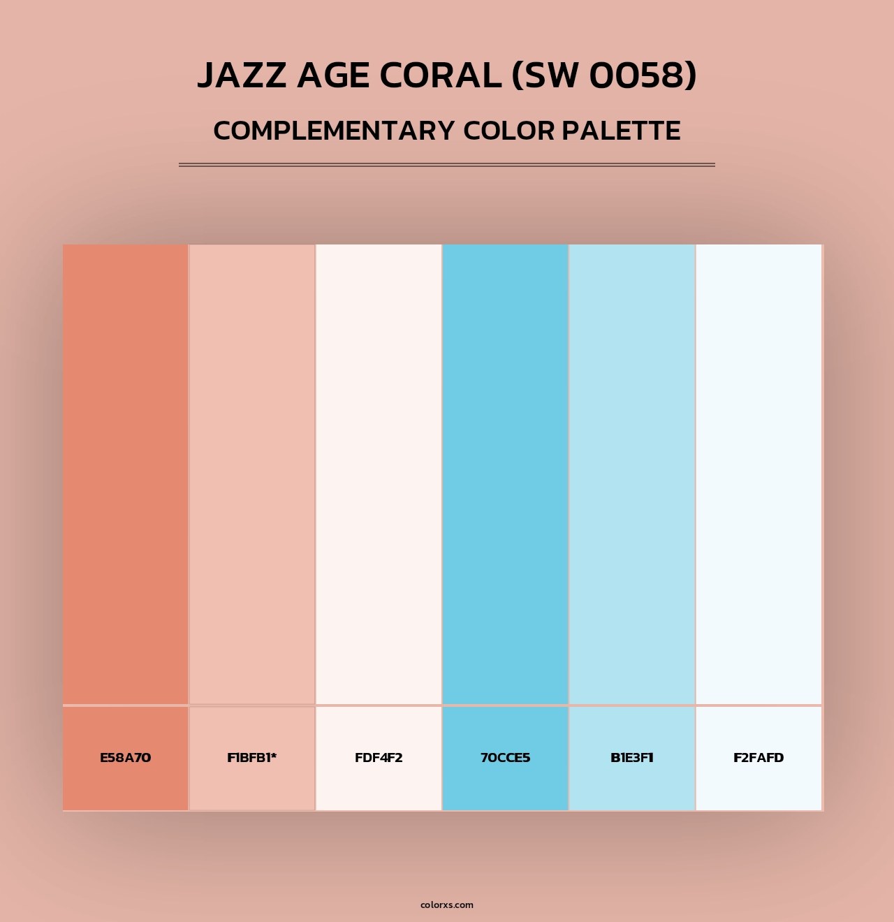 Jazz Age Coral (SW 0058) - Complementary Color Palette