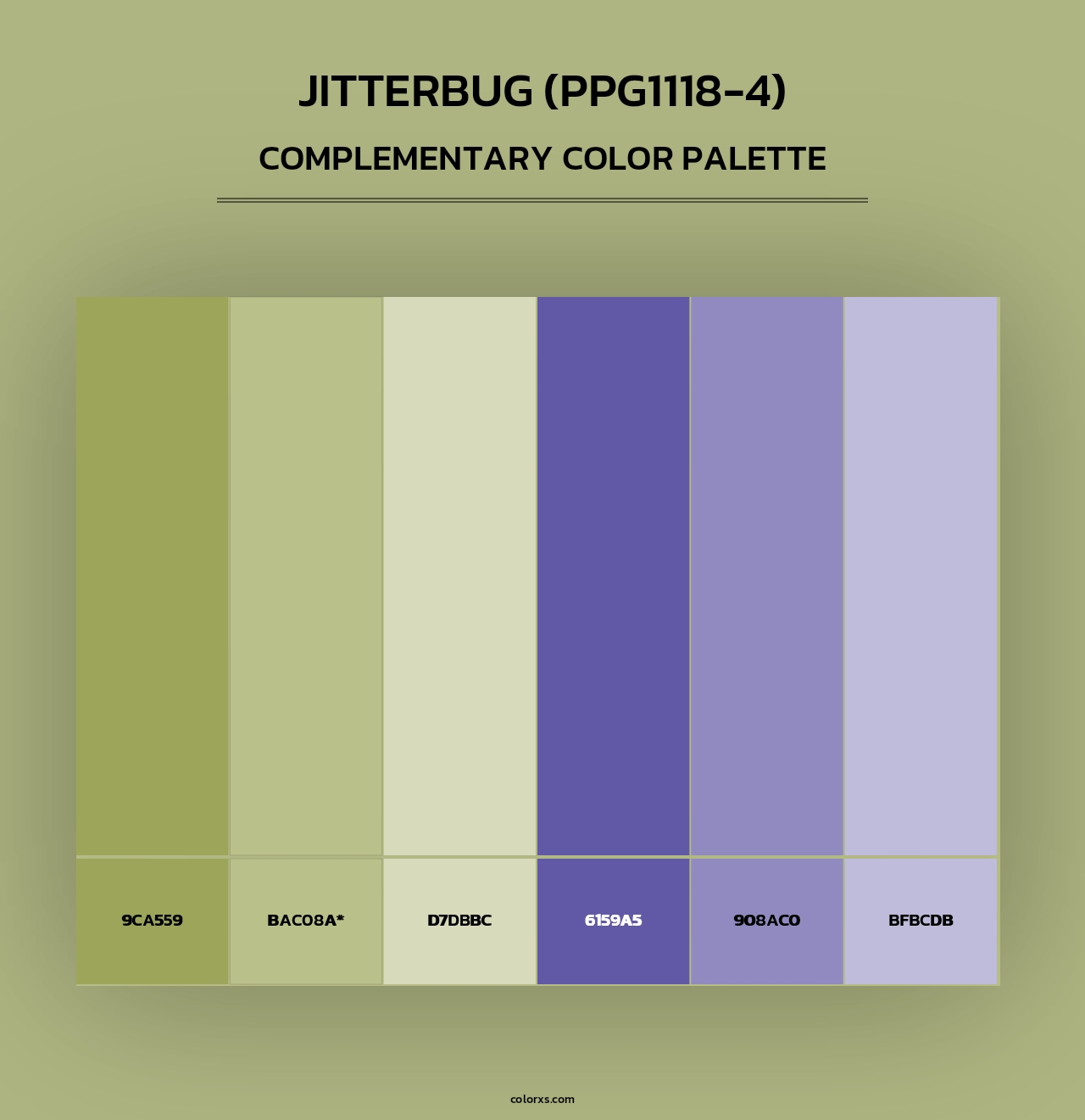 Jitterbug (PPG1118-4) - Complementary Color Palette