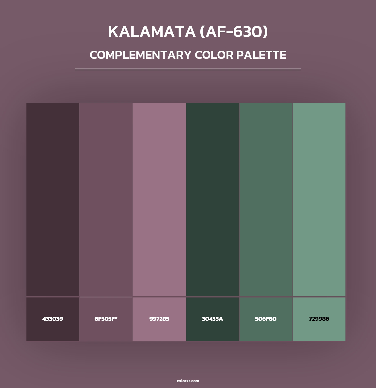 Kalamata (AF-630) - Complementary Color Palette