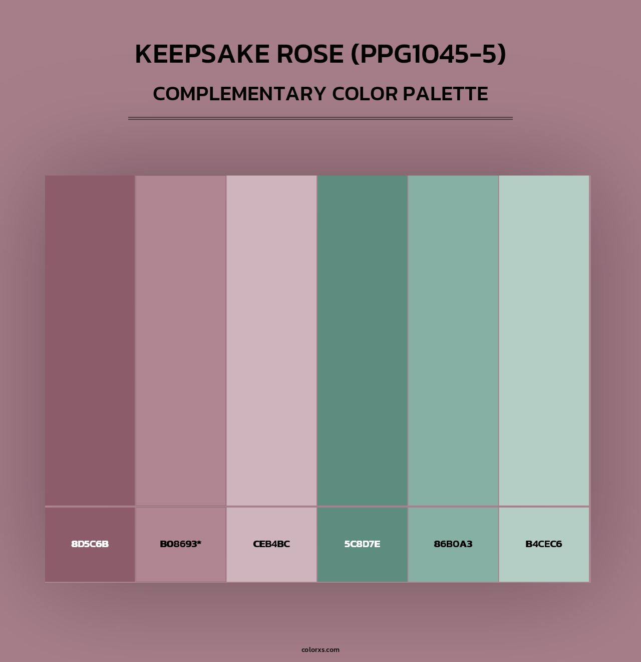 Keepsake Rose (PPG1045-5) - Complementary Color Palette