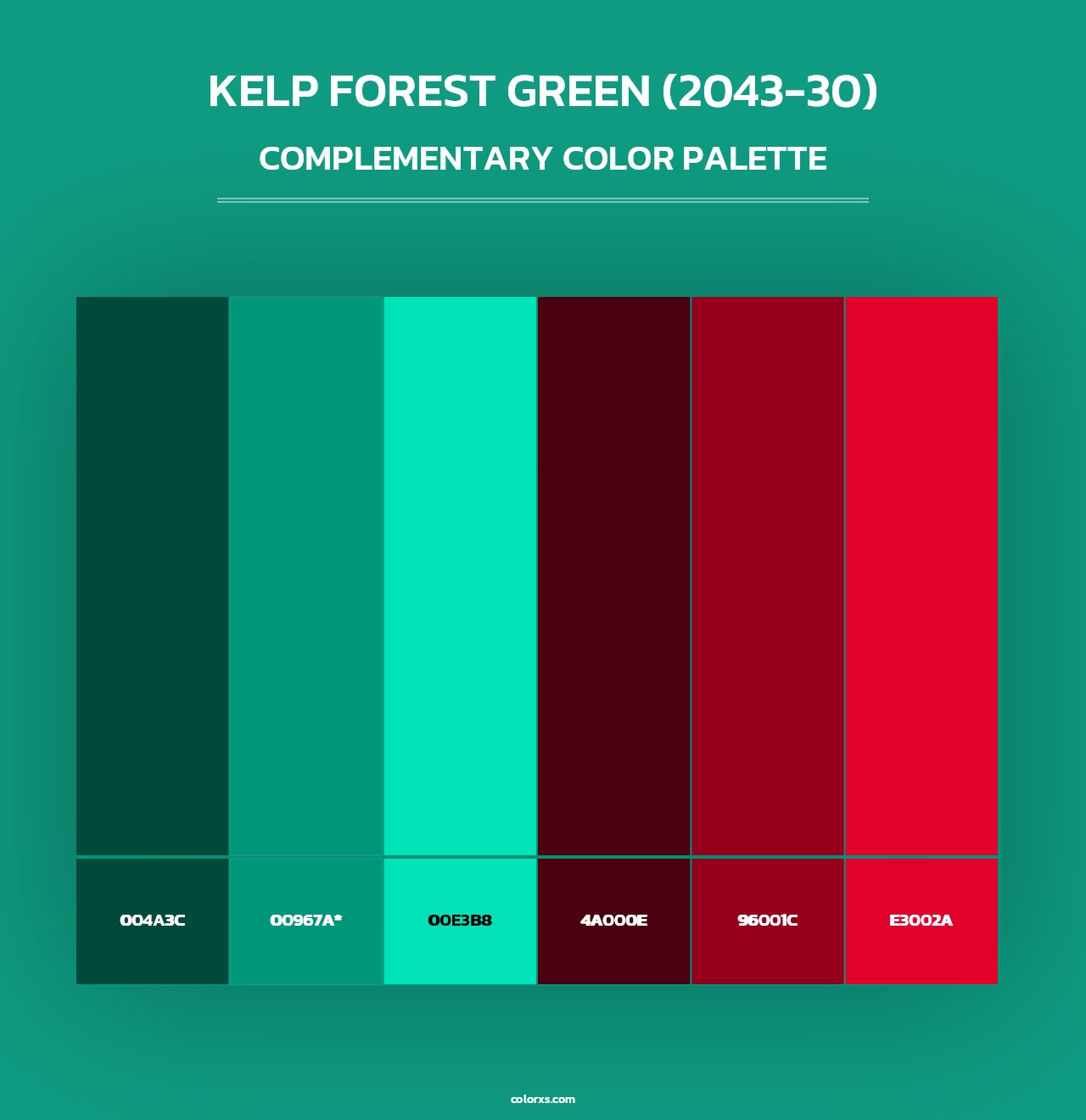 Kelp Forest Green (2043-30) - Complementary Color Palette