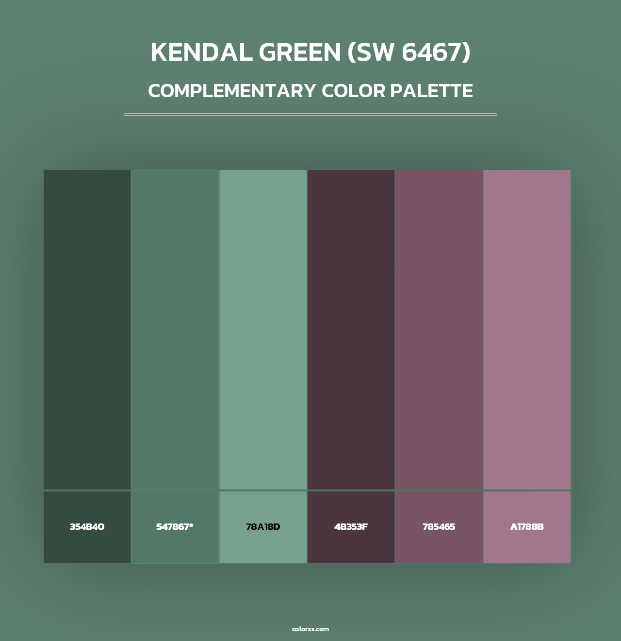 Kendal Green (SW 6467) - Complementary Color Palette