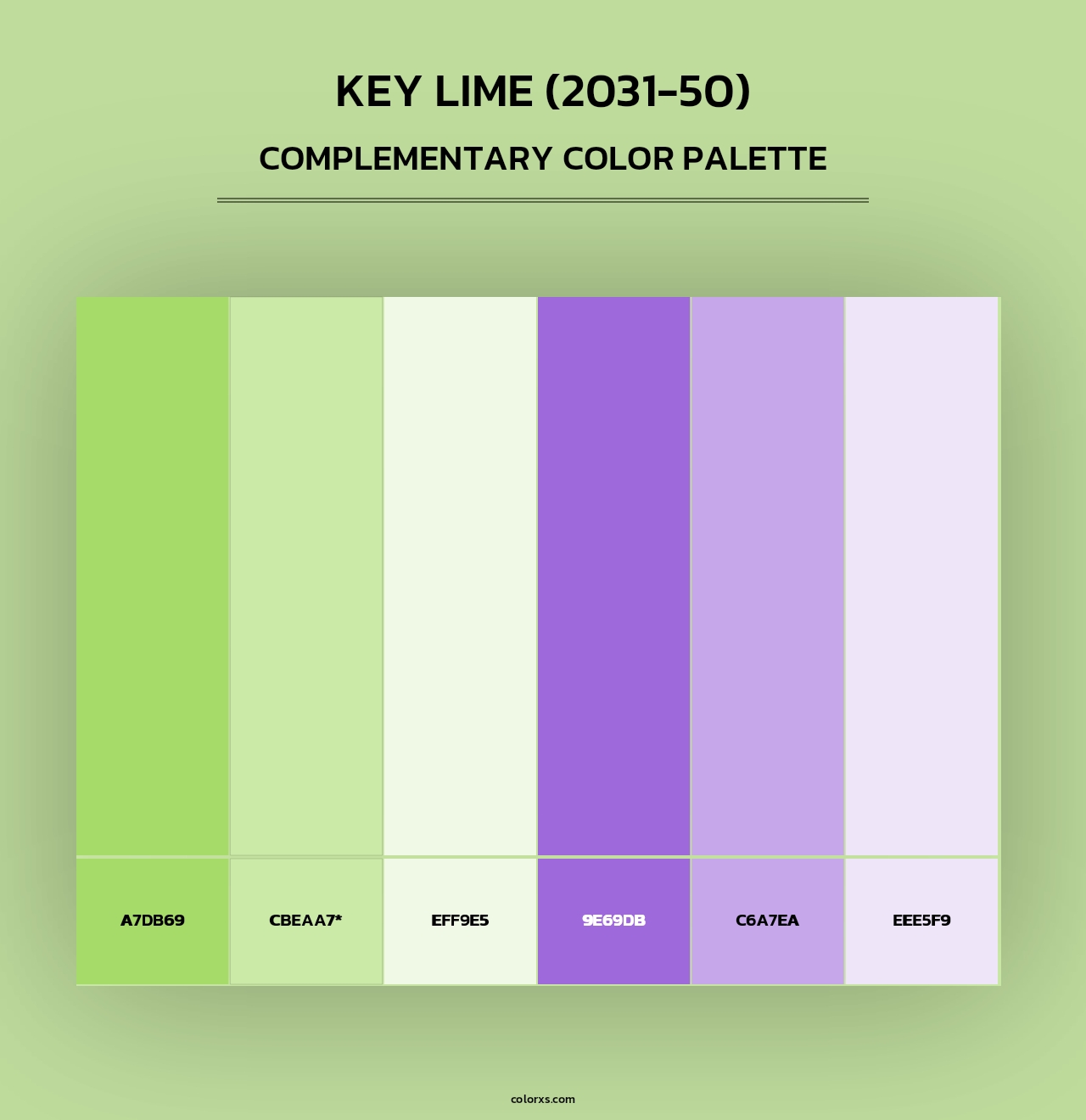 Key Lime (2031-50) - Complementary Color Palette