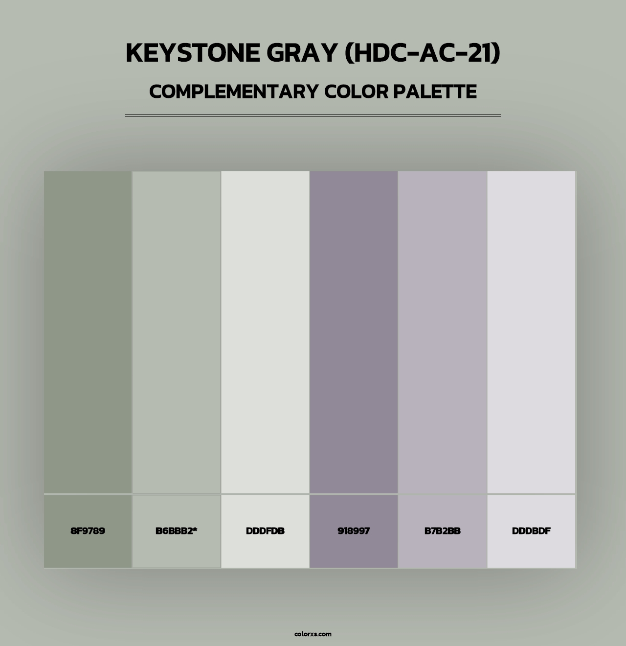 Keystone Gray (HDC-AC-21) - Complementary Color Palette