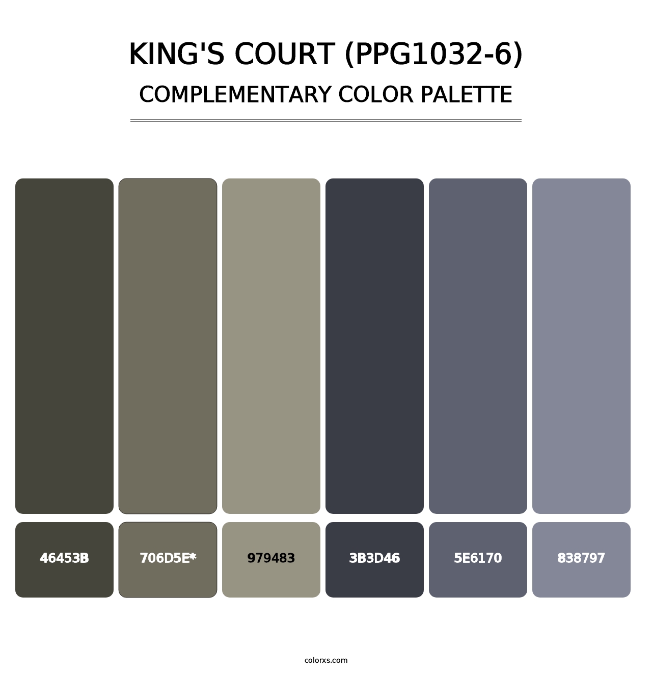 King's Court (PPG1032-6) - Complementary Color Palette