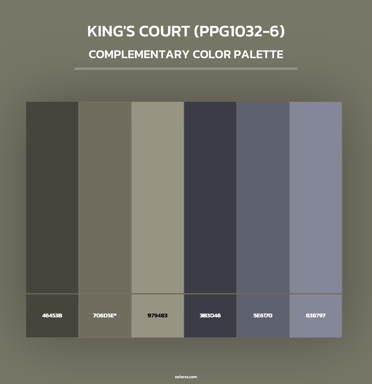 King's Court (PPG1032-6) - Complementary Color Palette