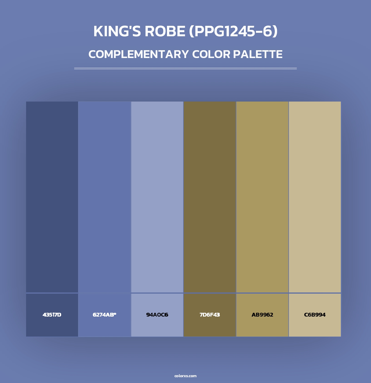 King's Robe (PPG1245-6) - Complementary Color Palette