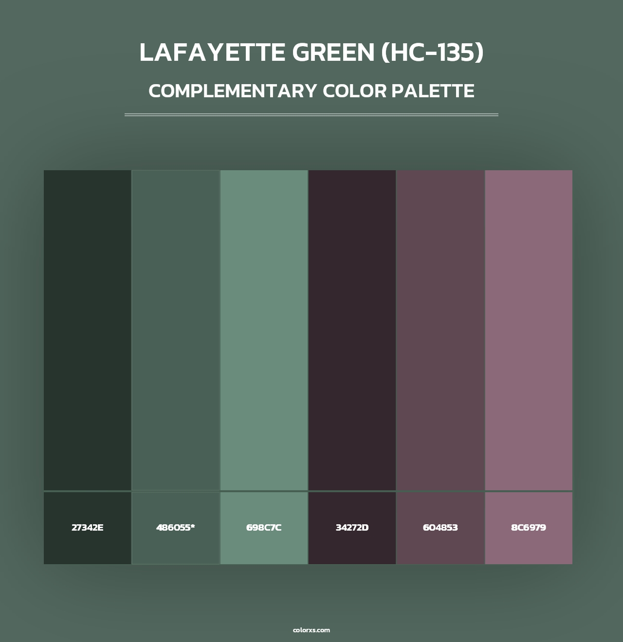 Lafayette Green (HC-135) - Complementary Color Palette
