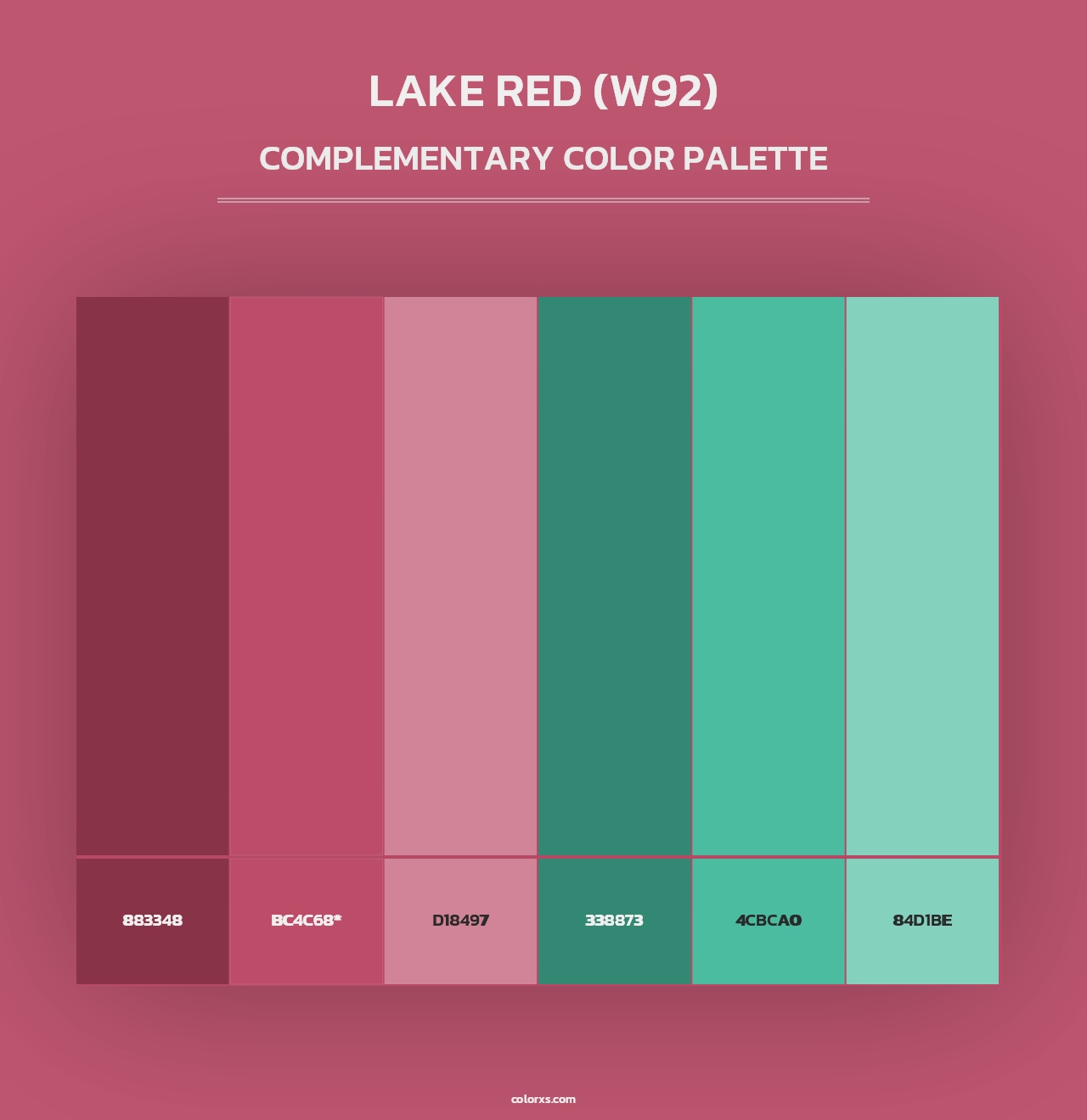 Lake Red (W92) - Complementary Color Palette