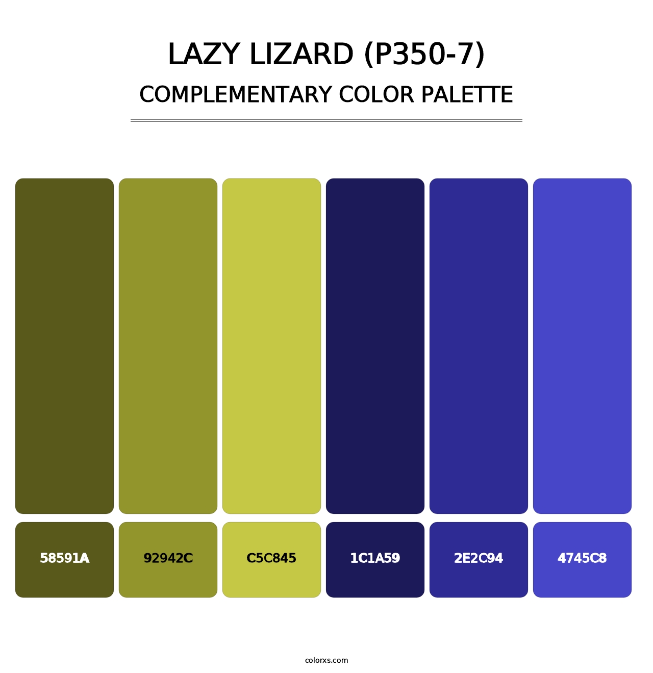 Lazy Lizard (P350-7) - Complementary Color Palette