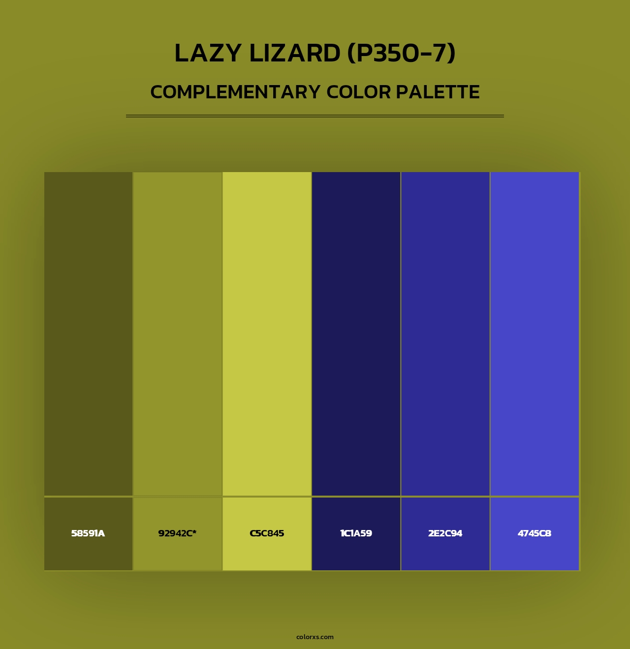 Lazy Lizard (P350-7) - Complementary Color Palette