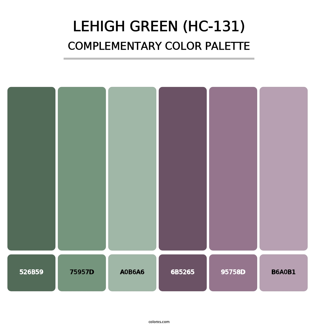 Lehigh Green (HC-131) - Complementary Color Palette