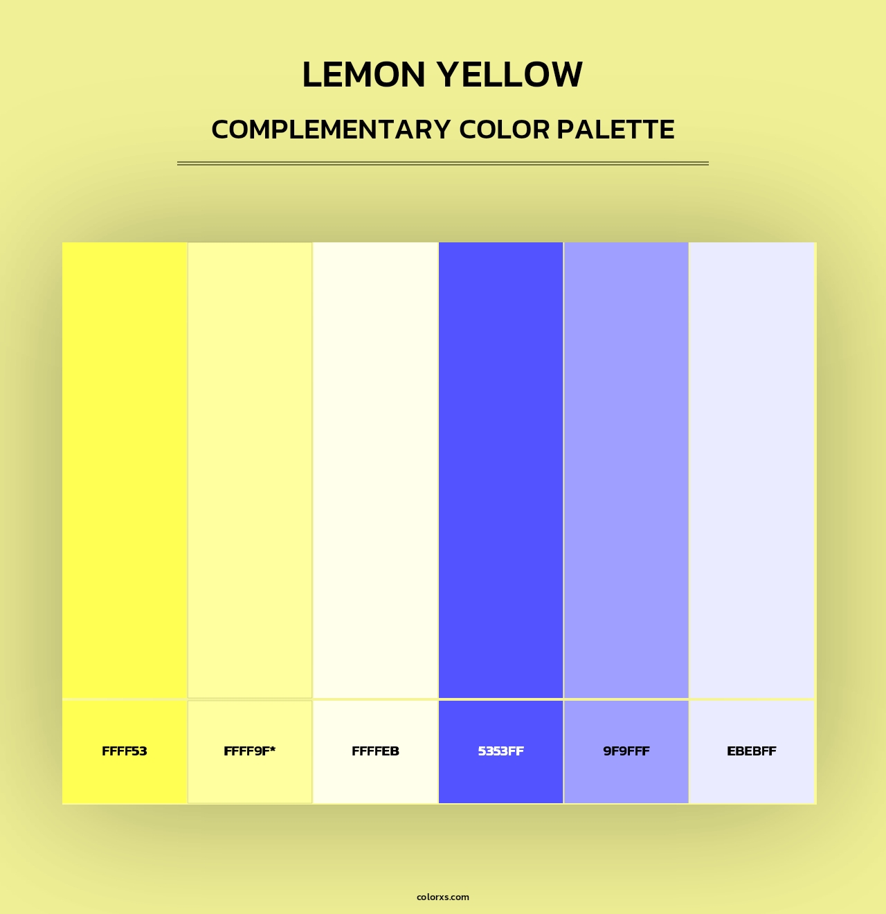 Lemon Yellow - Complementary Color Palette