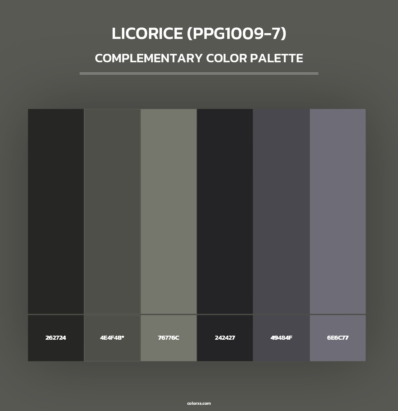 Licorice (PPG1009-7) - Complementary Color Palette