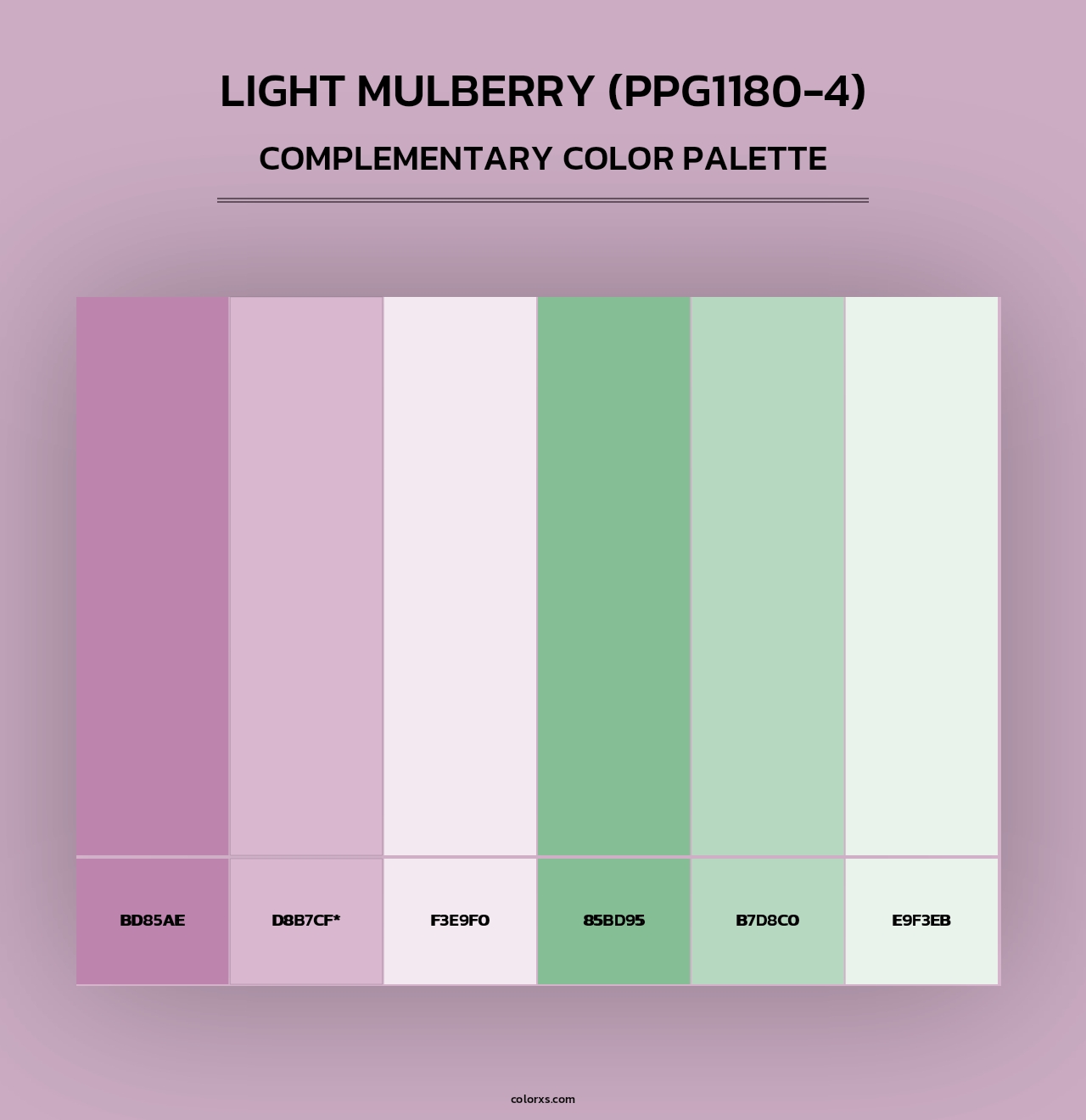 Light Mulberry (PPG1180-4) - Complementary Color Palette
