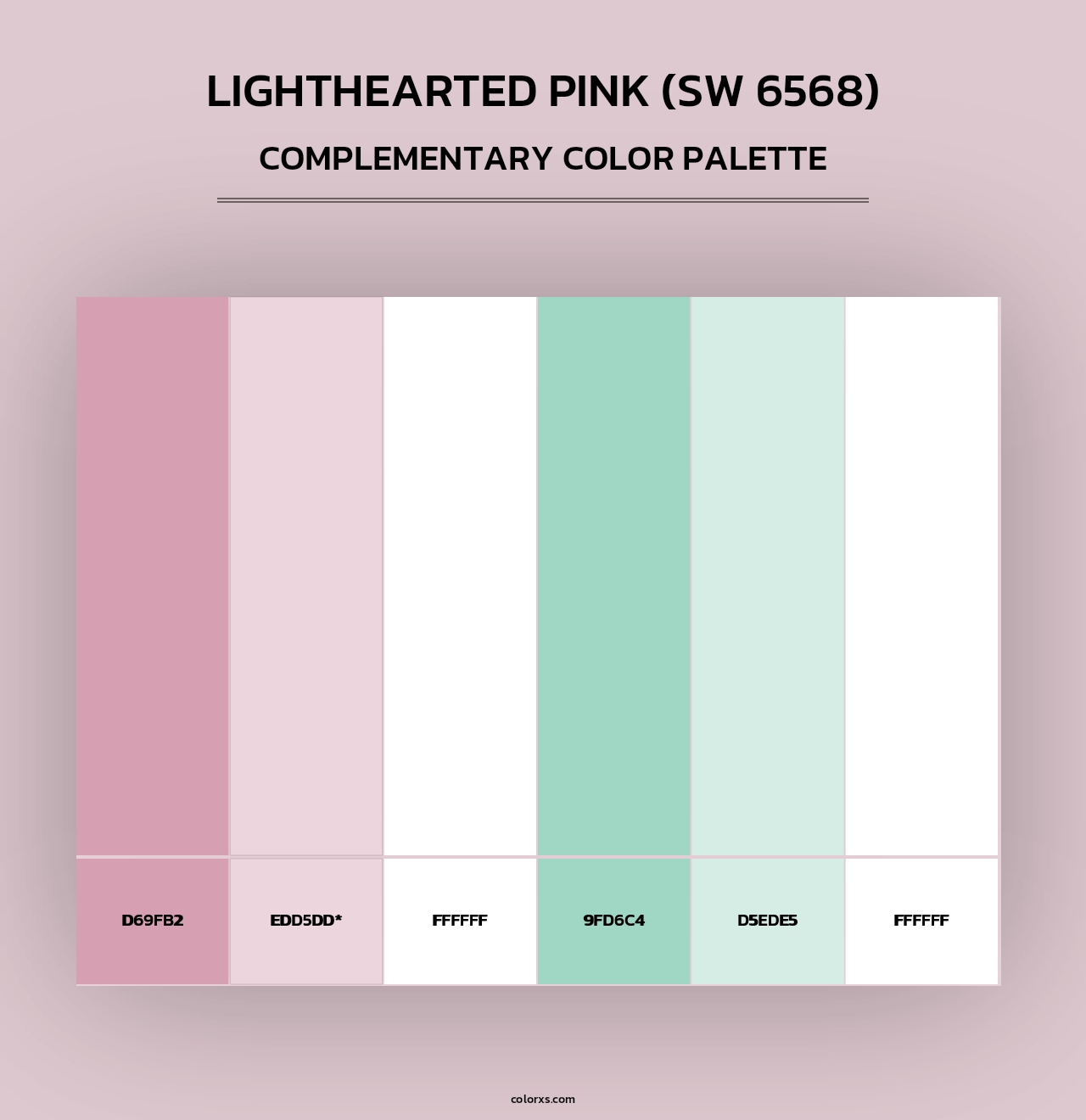 Lighthearted Pink (SW 6568) - Complementary Color Palette
