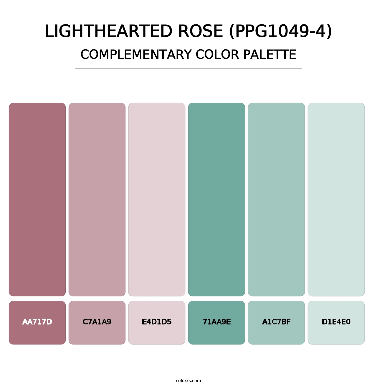 Lighthearted Rose (PPG1049-4) - Complementary Color Palette