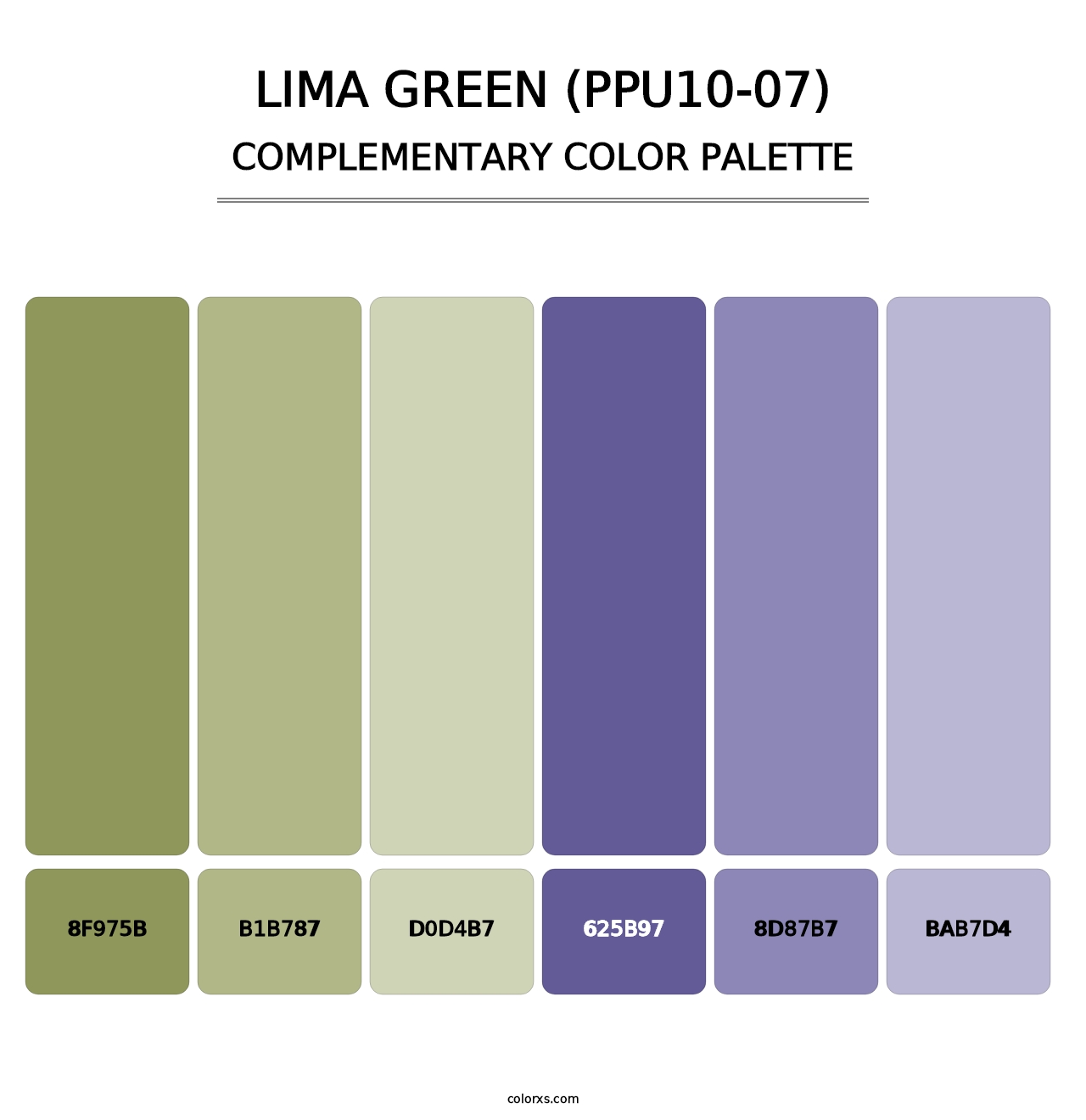 Lima Green (PPU10-07) - Complementary Color Palette