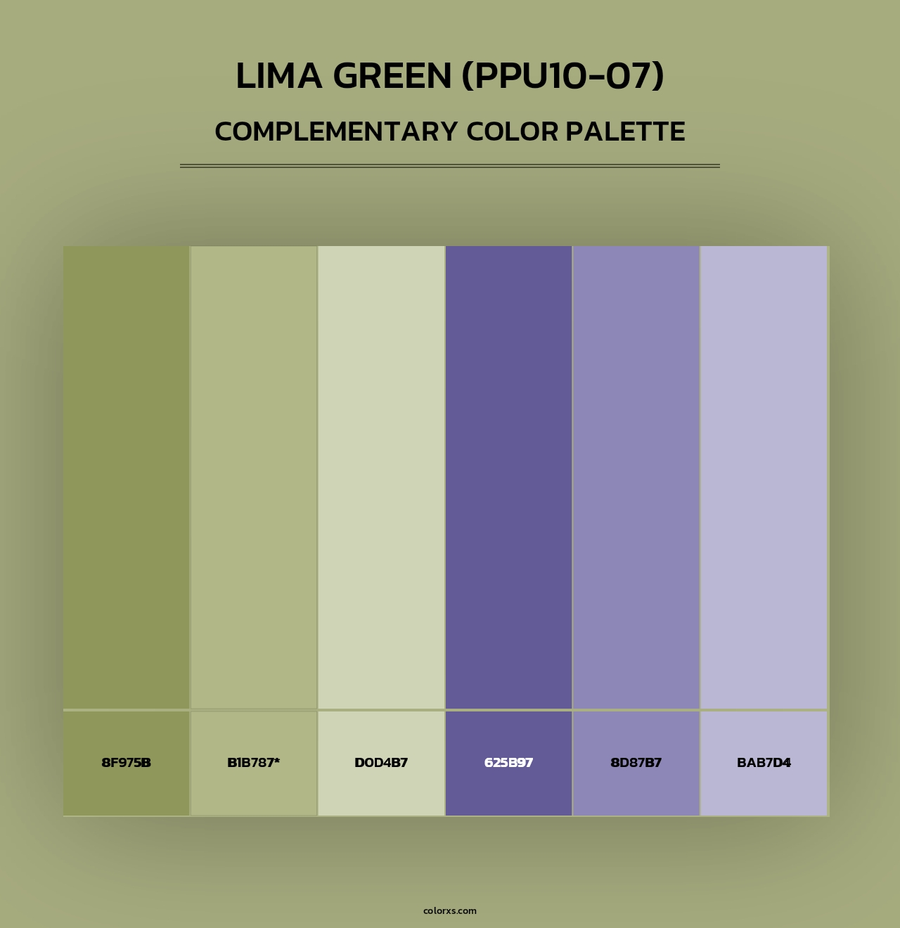 Lima Green (PPU10-07) - Complementary Color Palette
