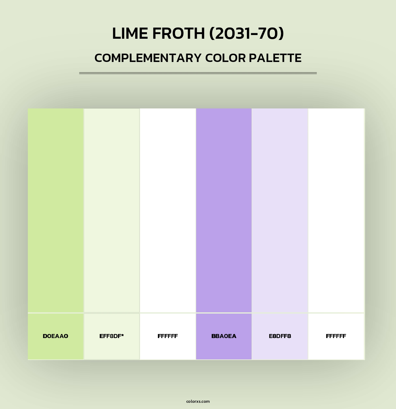 Lime Froth (2031-70) - Complementary Color Palette