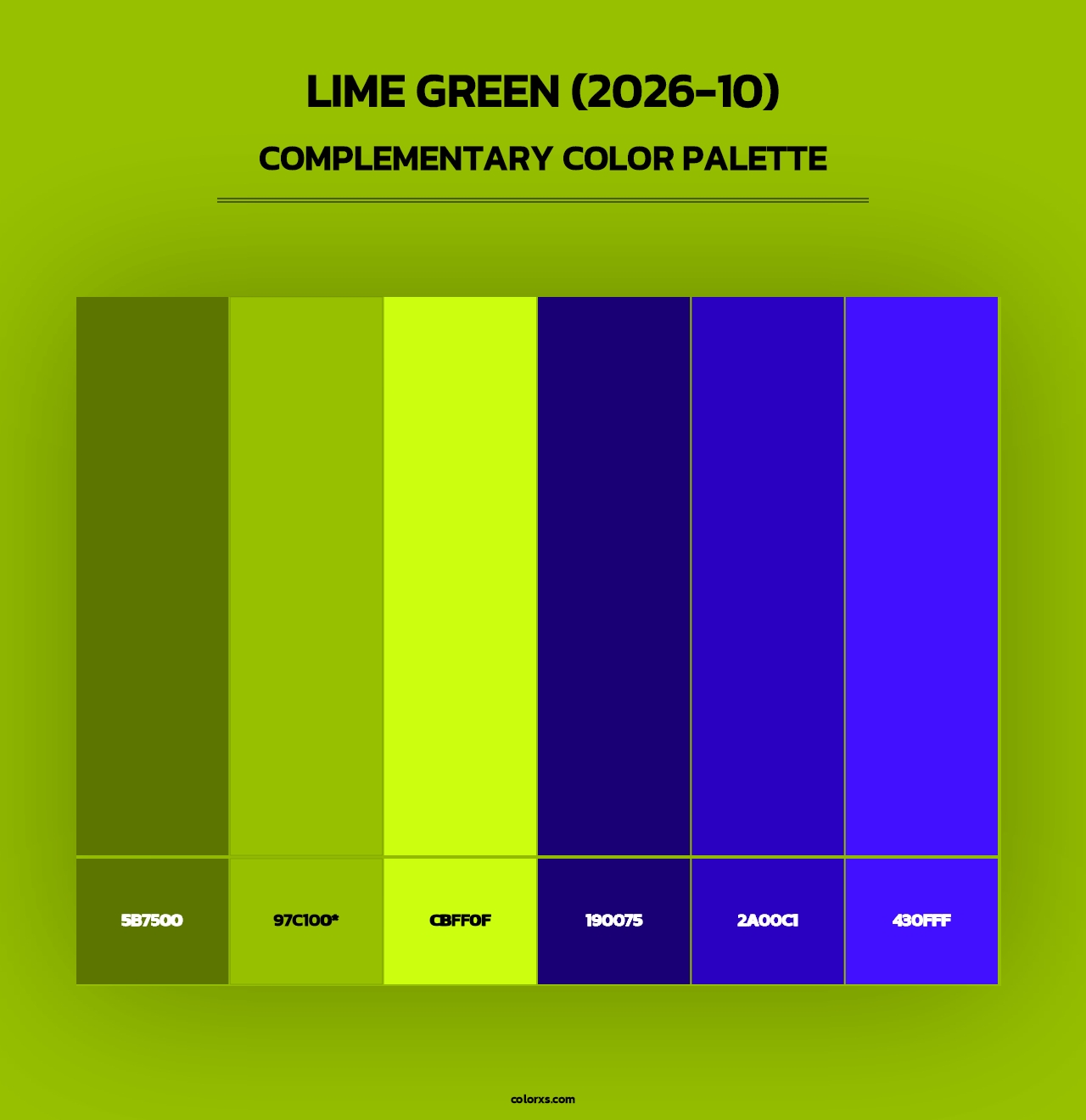 Lime Green (2026-10) - Complementary Color Palette
