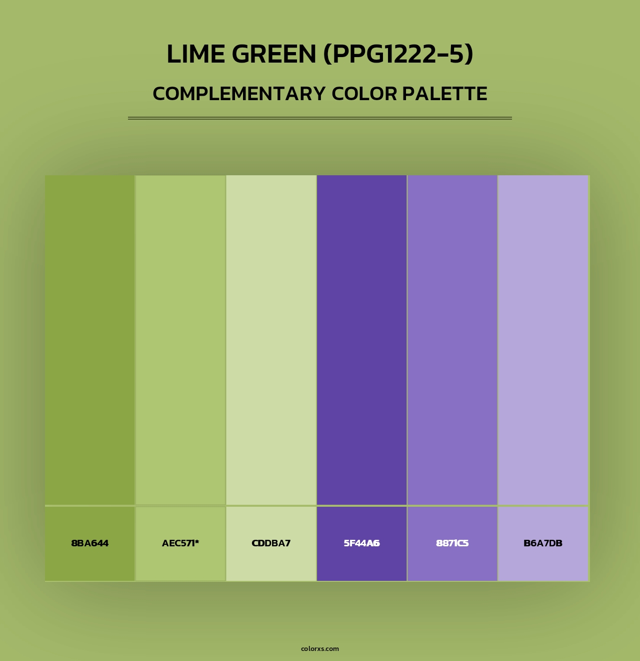 Lime Green (PPG1222-5) - Complementary Color Palette