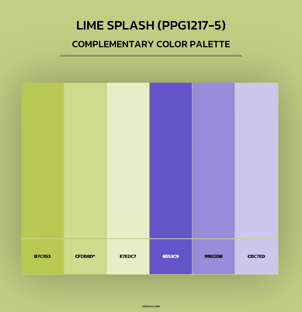 Lime Splash (PPG1217-5) - Complementary Color Palette