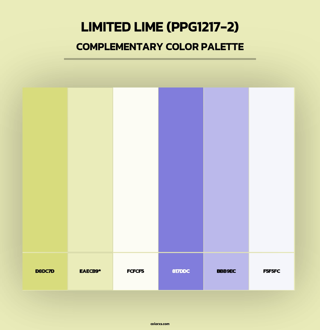 Limited Lime (PPG1217-2) - Complementary Color Palette