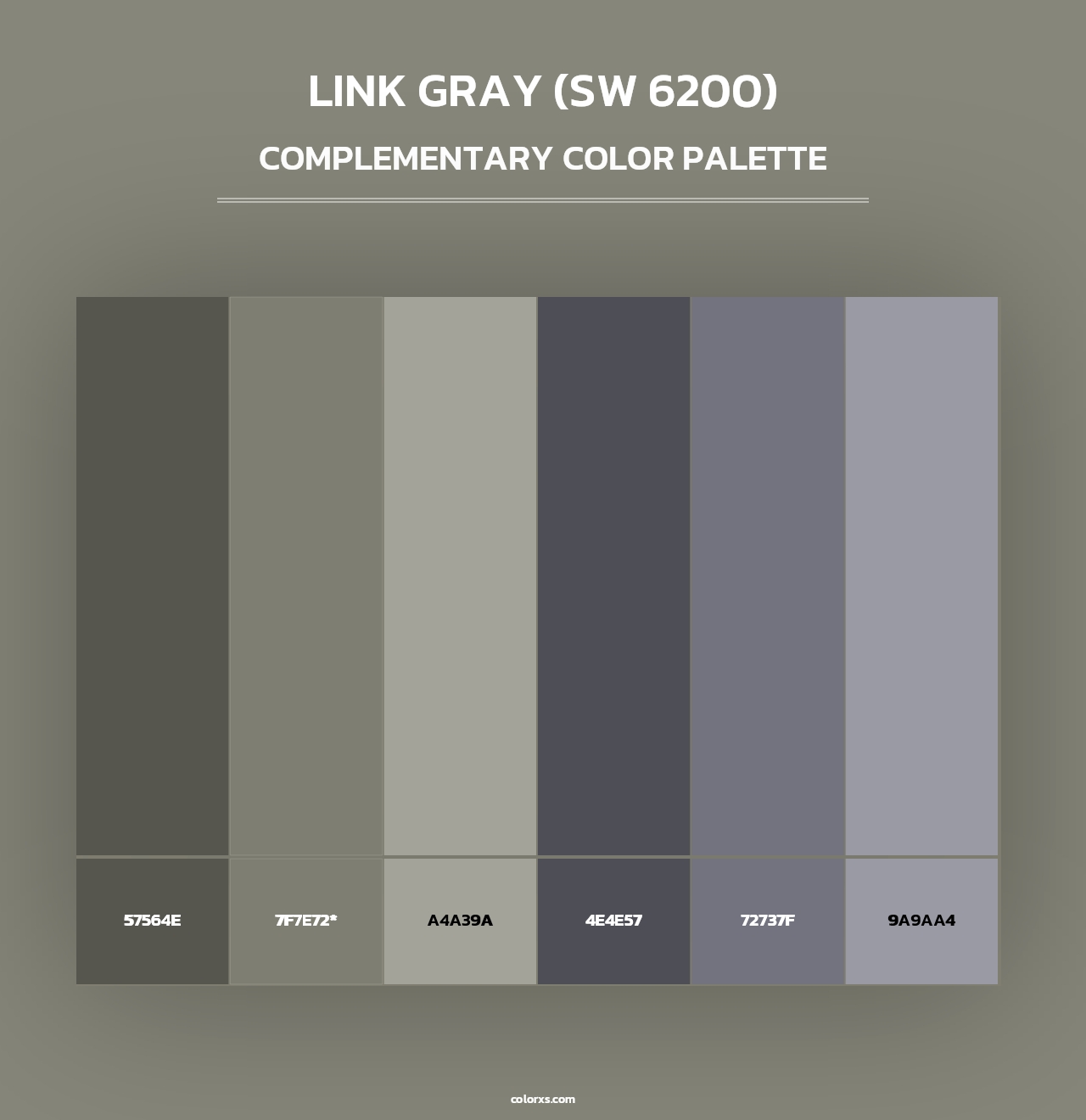 Link Gray (SW 6200) - Complementary Color Palette