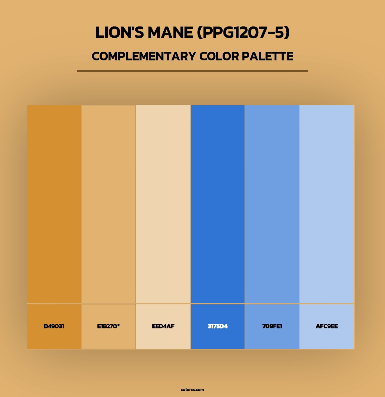 Lion's Mane (PPG1207-5) - Complementary Color Palette