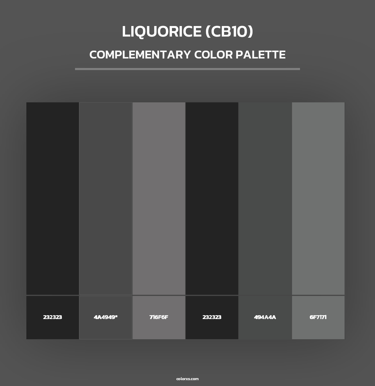 Liquorice (CB10) - Complementary Color Palette