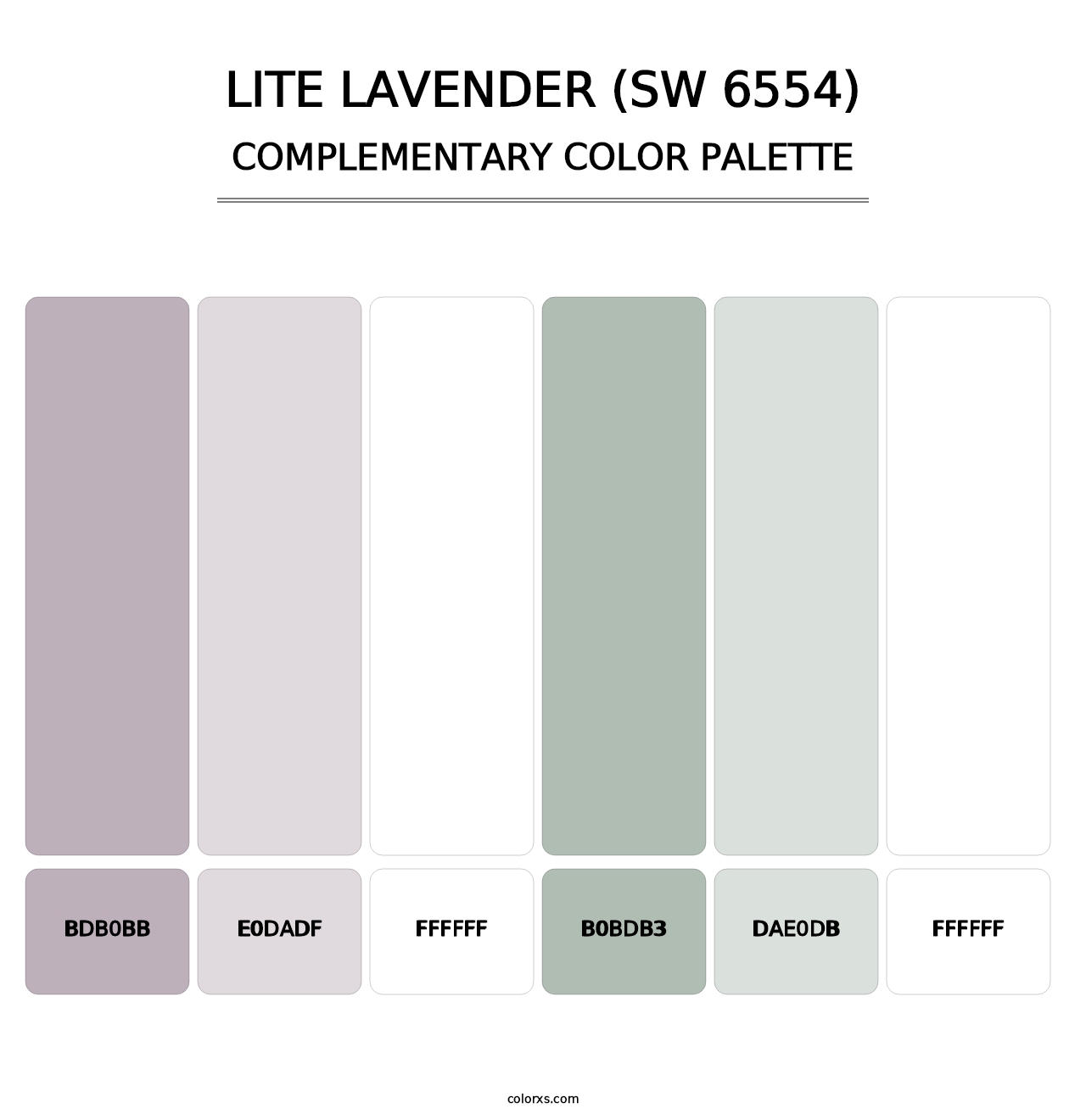Lite Lavender (SW 6554) - Complementary Color Palette