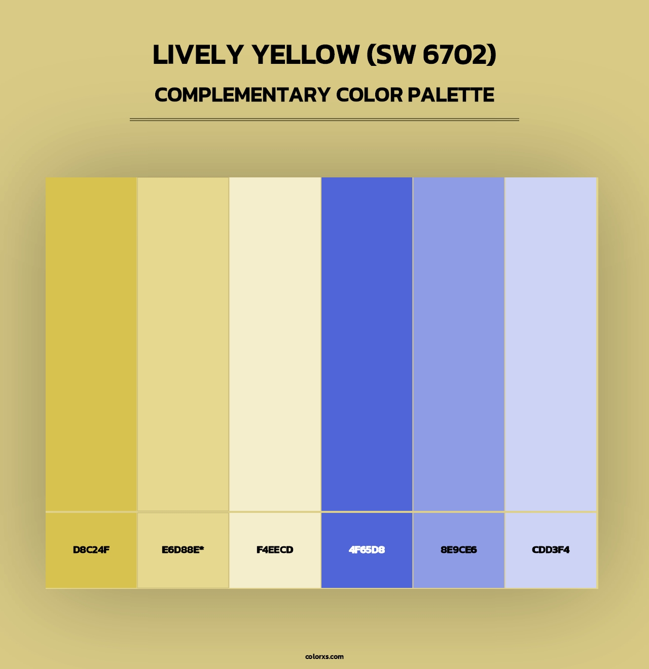 Lively Yellow (SW 6702) - Complementary Color Palette