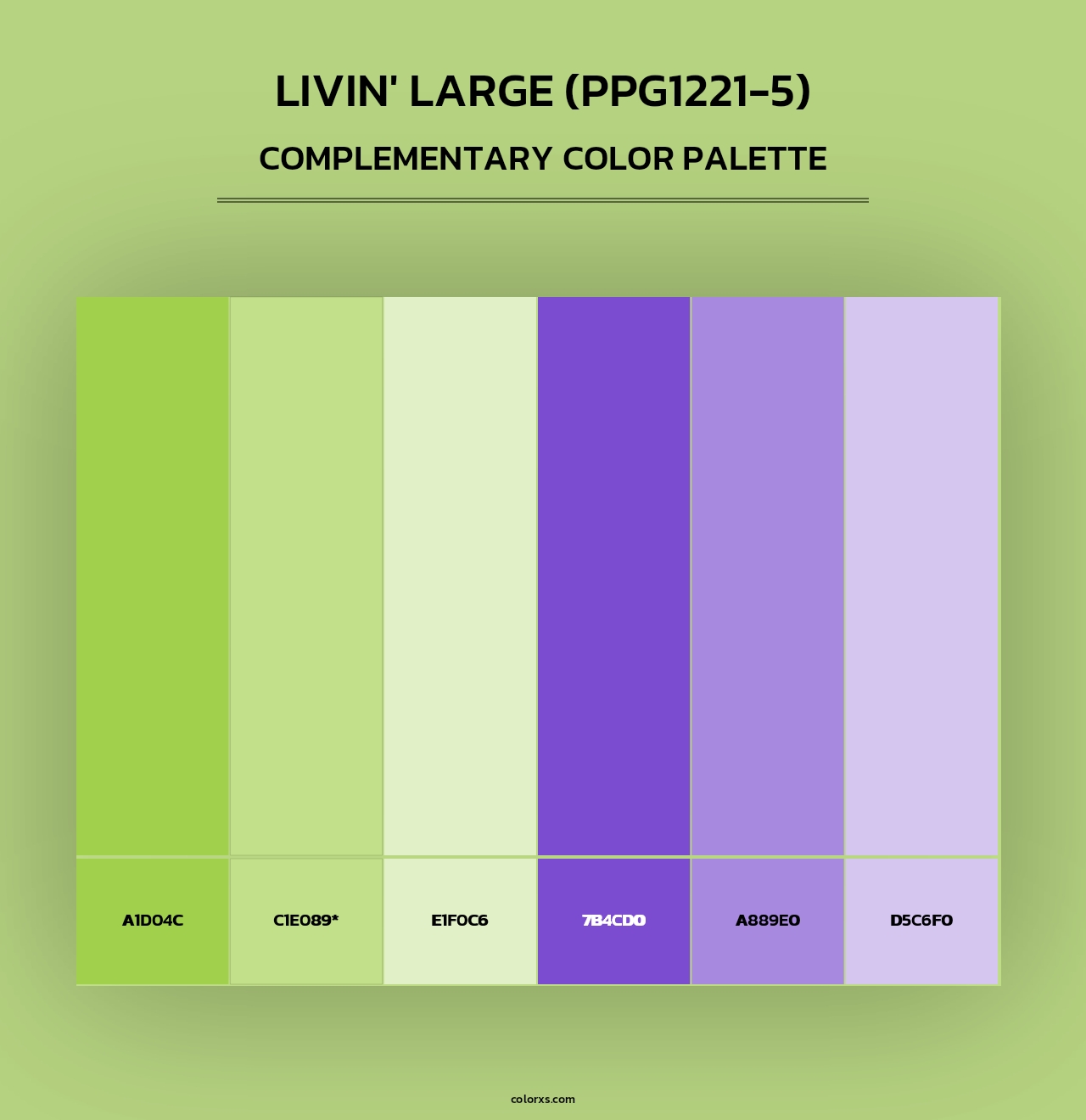 Livin' Large (PPG1221-5) - Complementary Color Palette
