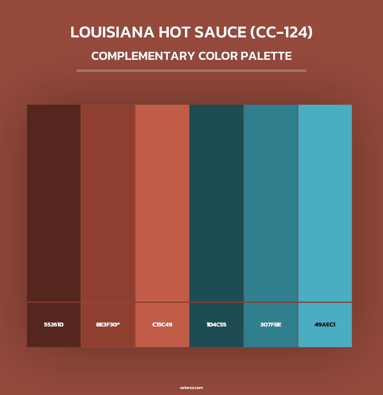 Louisiana Hot Sauce (CC-124) - Complementary Color Palette