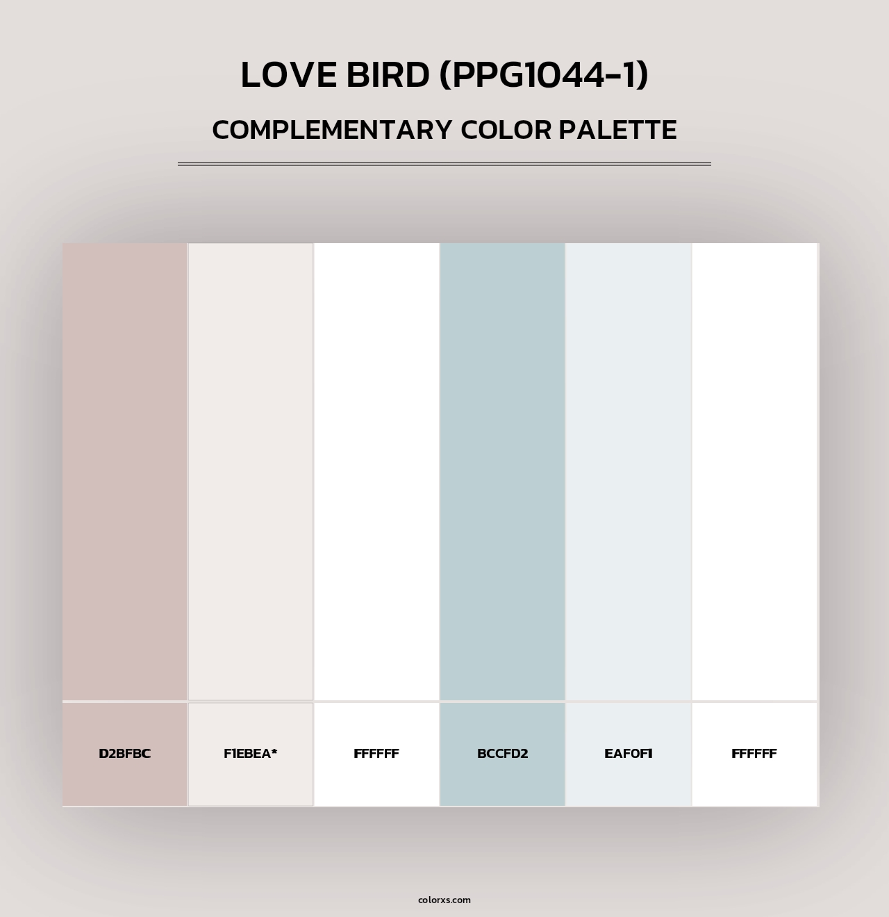Love Bird (PPG1044-1) - Complementary Color Palette