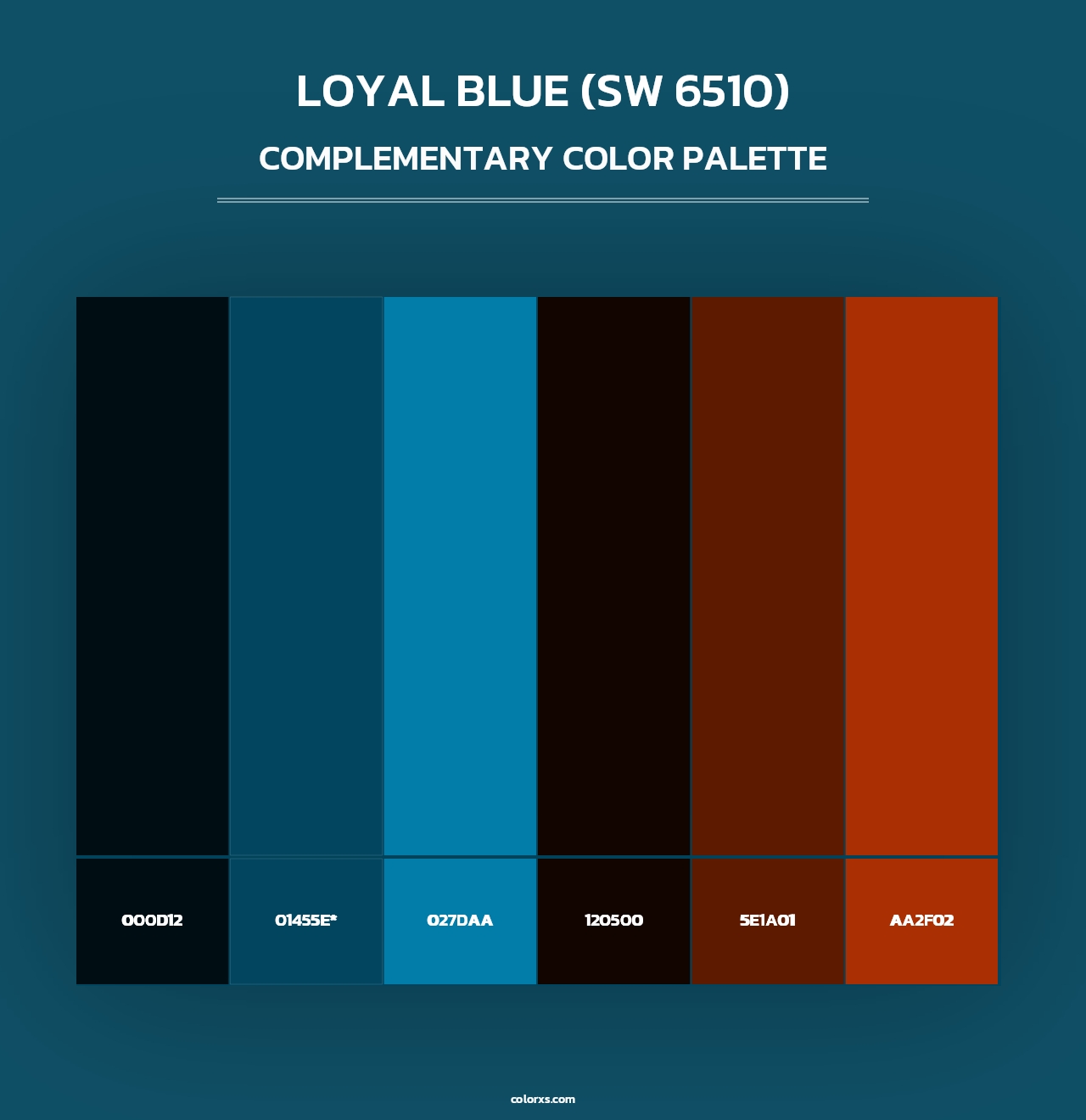 Loyal Blue (SW 6510) - Complementary Color Palette