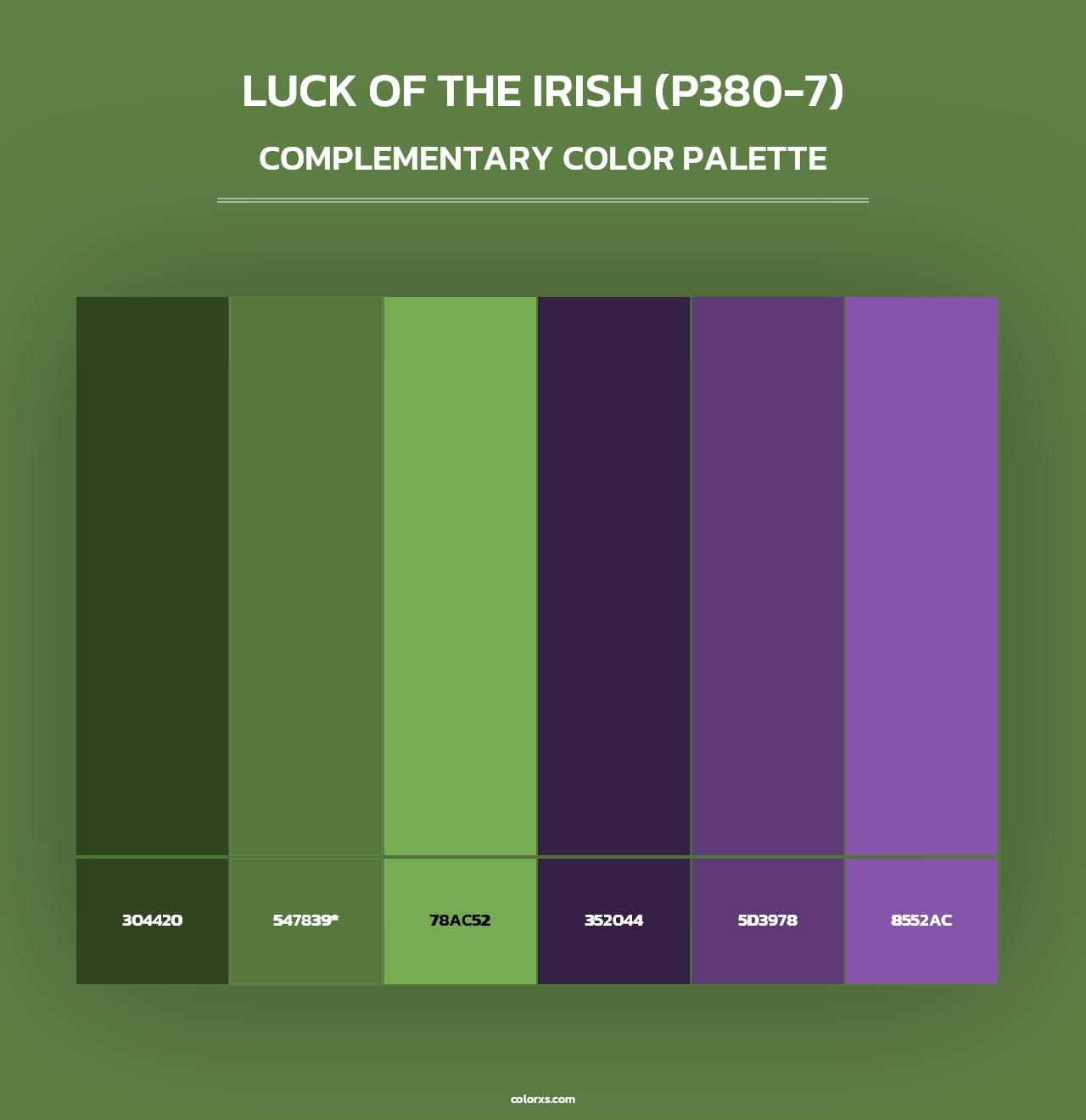 Luck Of The Irish (P380-7) - Complementary Color Palette