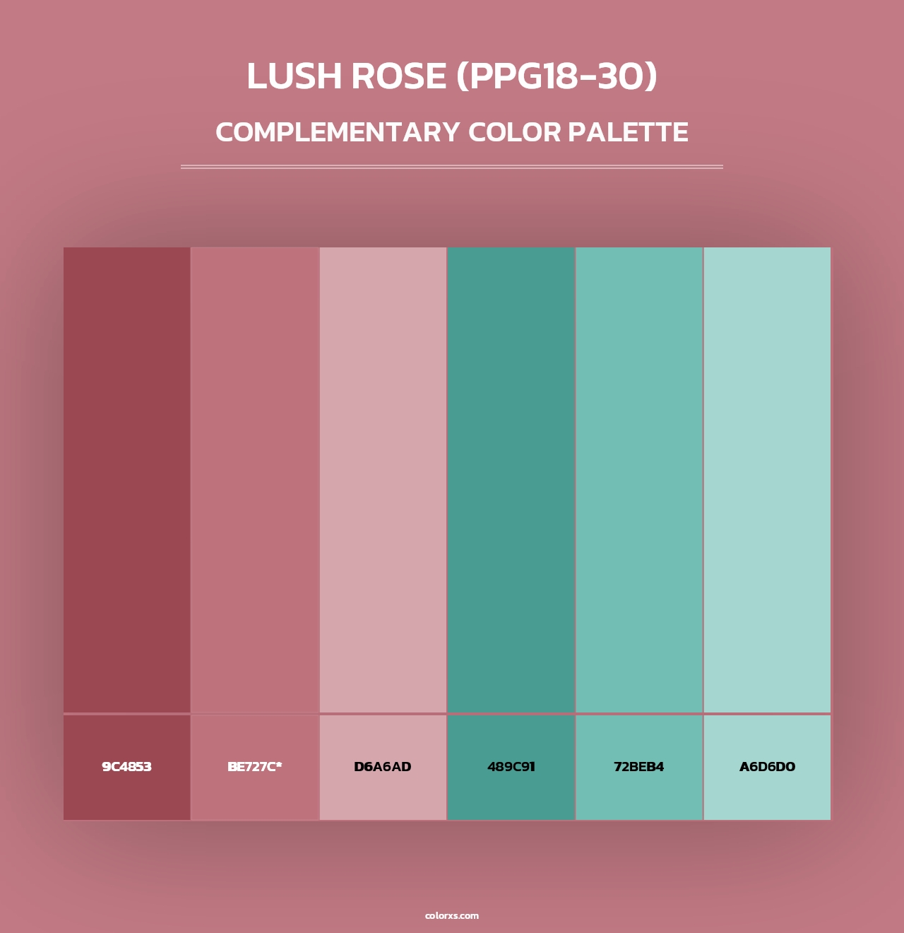 Lush Rose (PPG18-30) - Complementary Color Palette
