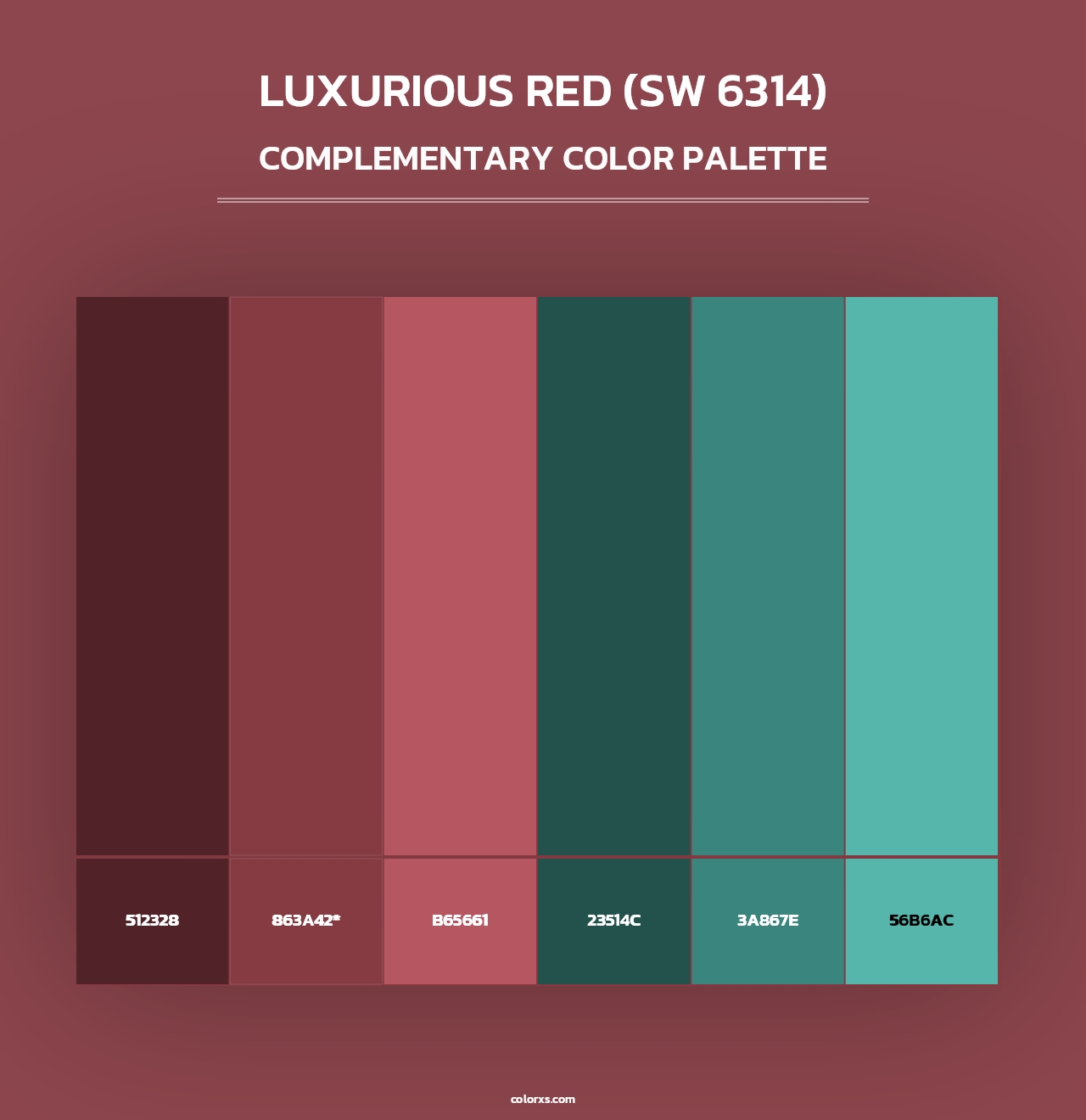 Luxurious Red (SW 6314) - Complementary Color Palette