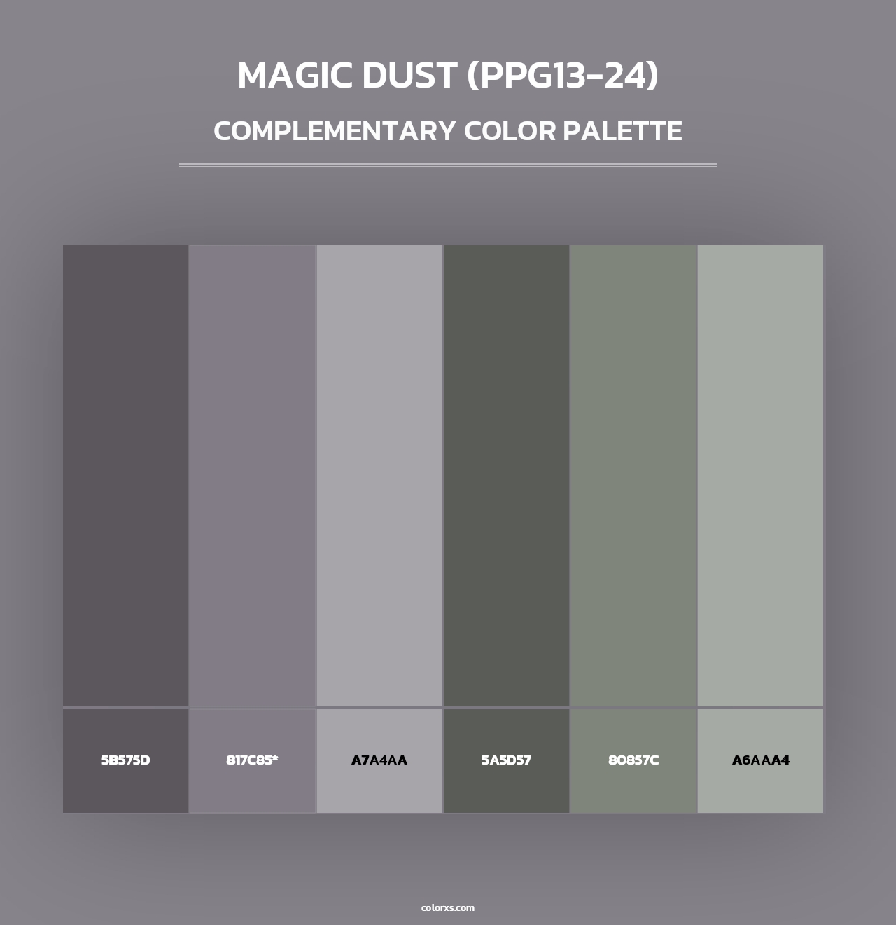 Magic Dust (PPG13-24) - Complementary Color Palette