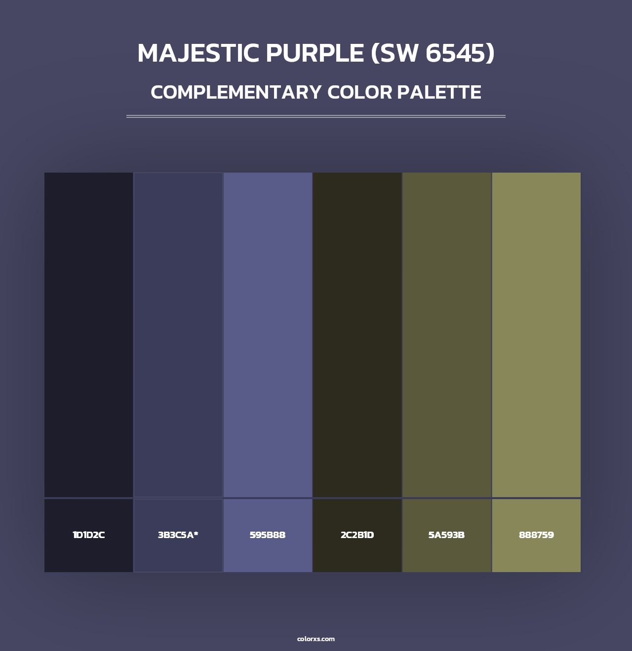 Majestic Purple (SW 6545) - Complementary Color Palette